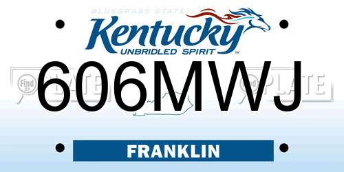 606MWJ Kentucky License Plate