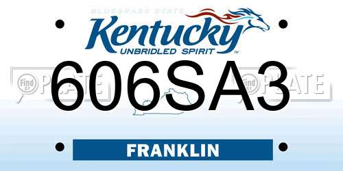 606SA3 Kentucky License Plate