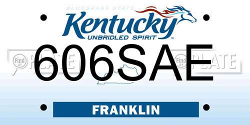 606SAE Kentucky License Plate