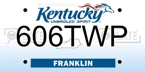 606TWP Kentucky License Plate