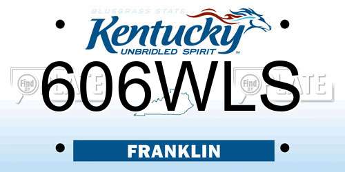 606WLS Kentucky License Plate
