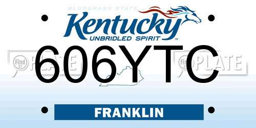 606YTC Kentucky License Plate