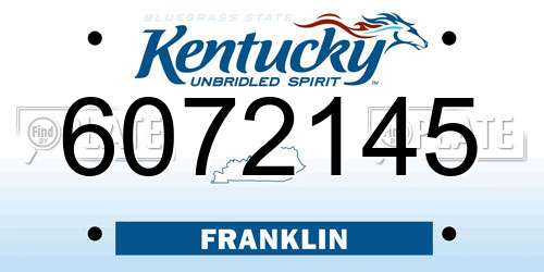 6072145 Kentucky License Plate