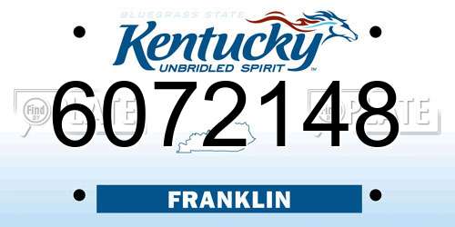6072148 Kentucky License Plate