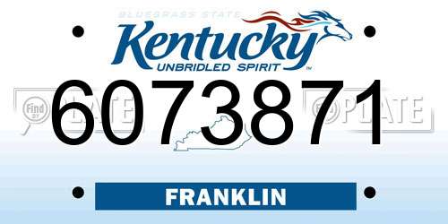 6073871 Kentucky License Plate