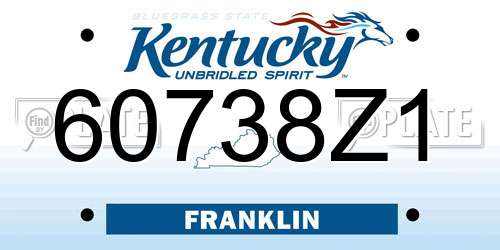 60738Z1 Kentucky License Plate