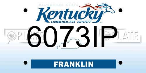 6073IP Kentucky License Plate