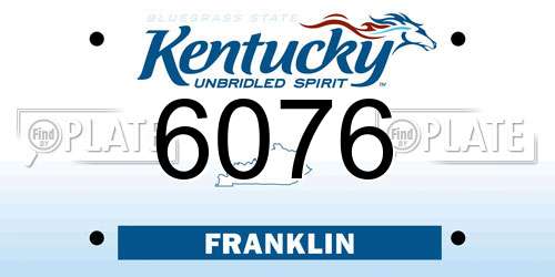 6076 Kentucky License Plate