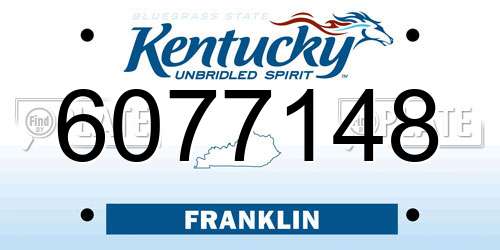 6077148 Kentucky License Plate