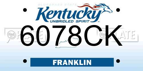 6078CK Kentucky License Plate