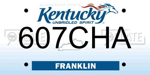 607CHA Kentucky License Plate