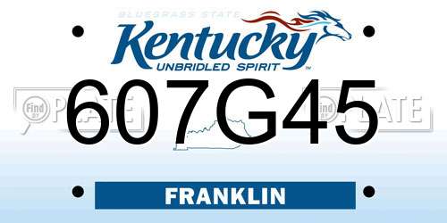 607G45 Kentucky License Plate