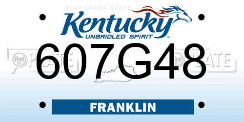 607G48 Kentucky License Plate