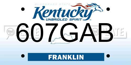 607GAB Kentucky License Plate