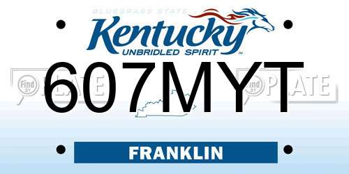 607MYT Kentucky License Plate