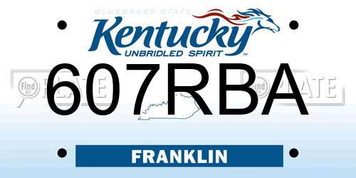 607RBA Kentucky License Plate