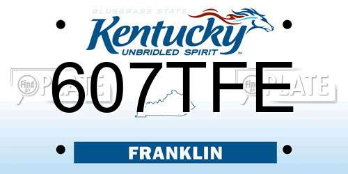 607TFE Kentucky License Plate