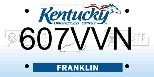 607VVN Kentucky License Plate