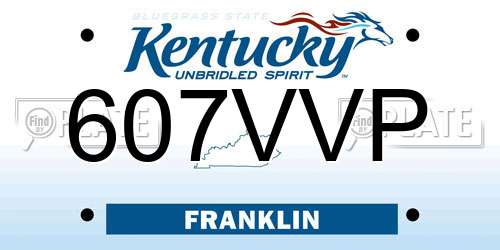 607VVP Kentucky License Plate