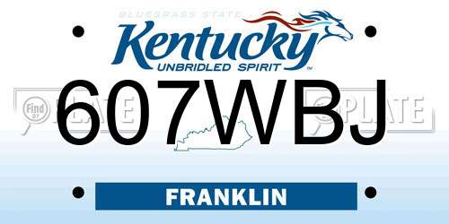 607WBJ Kentucky License Plate