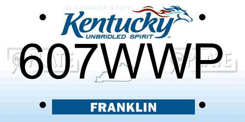607WWP Kentucky License Plate