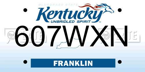 607WXN Kentucky License Plate