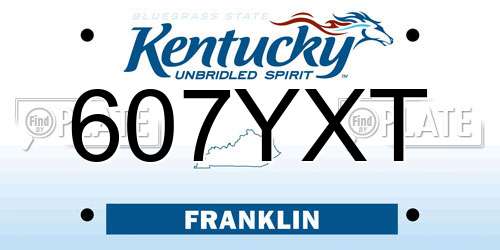 607YXT Kentucky License Plate