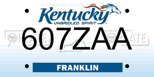 607ZAA Kentucky License Plate