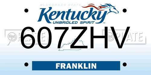 607ZHV Kentucky License Plate
