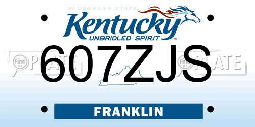 607ZJS Kentucky License Plate