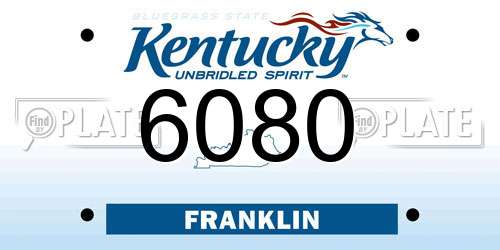 6080 Kentucky License Plate
