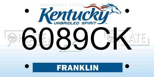 6089CK Kentucky License Plate