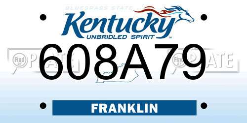 608A79 Kentucky License Plate