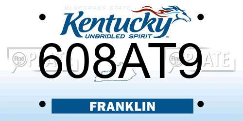 608AT9 Kentucky License Plate