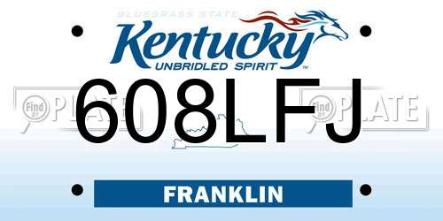 608LFJ Kentucky License Plate