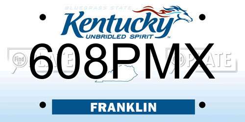 608PMX Kentucky License Plate