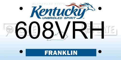 608VRH Kentucky License Plate