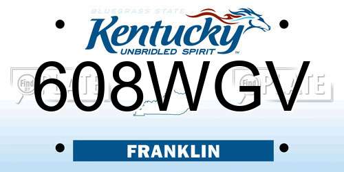 608WGV Kentucky License Plate