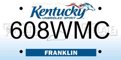 608WMC Kentucky License Plate