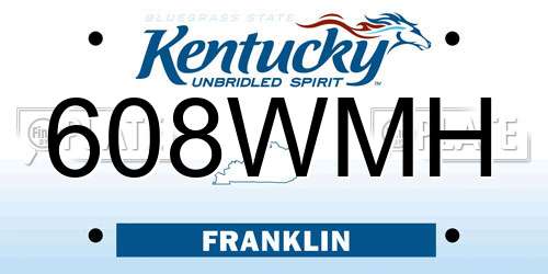 608WMH Kentucky License Plate