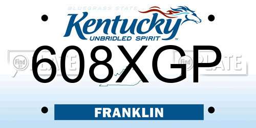 608XGP Kentucky License Plate