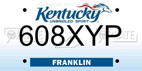 608XYP Kentucky License Plate