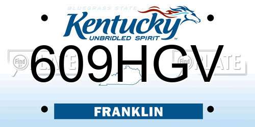 609HGV Kentucky License Plate
