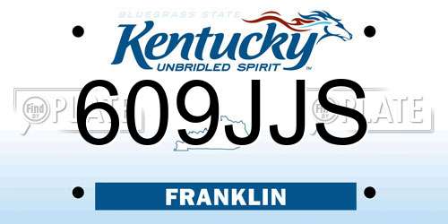 609JJS Kentucky License Plate