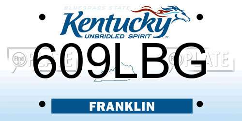 609LBG Kentucky License Plate