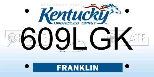 609LGK Kentucky License Plate