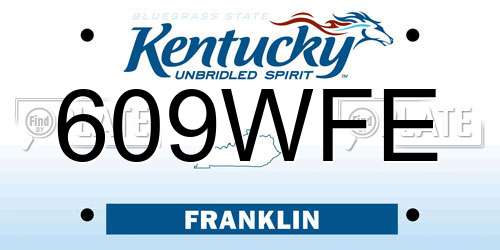 609WFE Kentucky License Plate