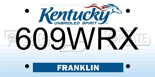 609WRX Kentucky License Plate
