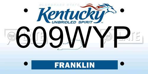 609WYP Kentucky License Plate