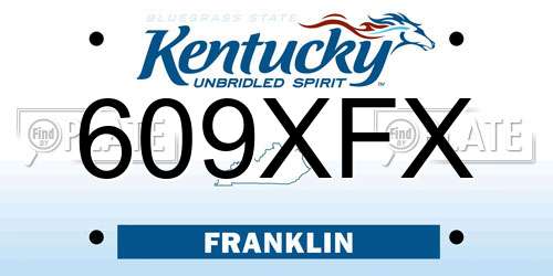 609XFX Kentucky License Plate